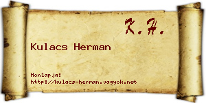 Kulacs Herman névjegykártya
